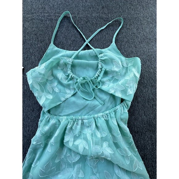 A New Day Dress Womens X-Small Mint Green Floral Lined Jacquard Maxi Slip‎ New - Picture 11 of 13